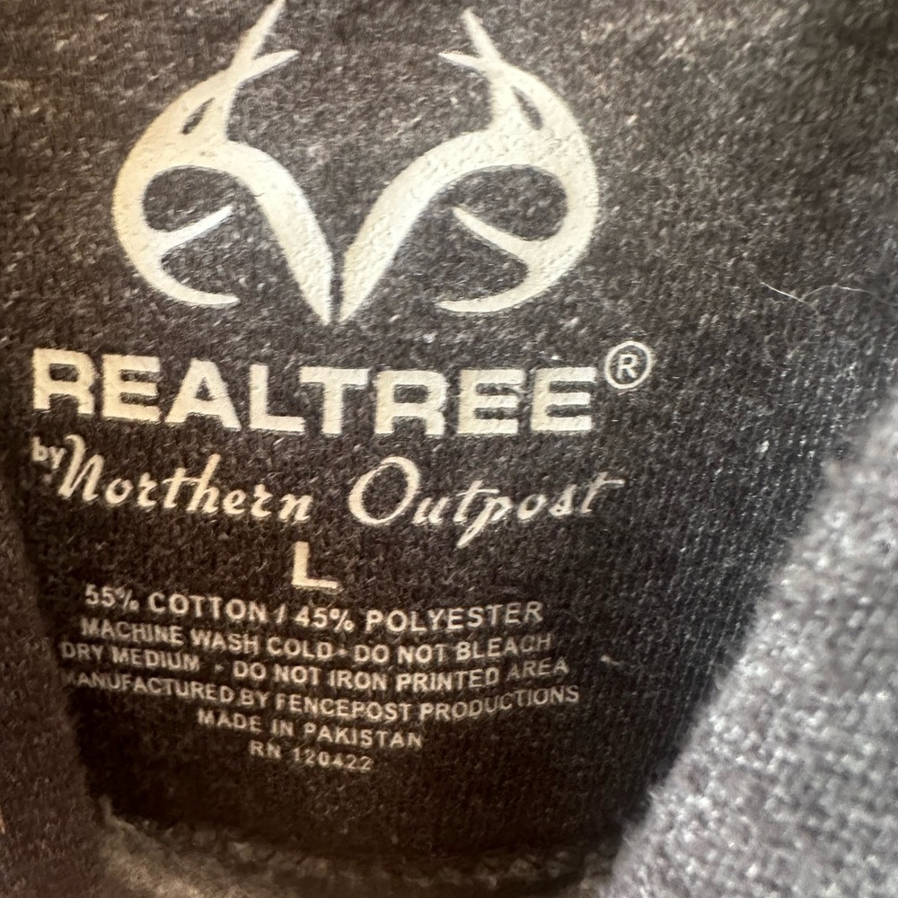 Realtree Men's Dark Gray Hoodie with Yellow Logo - Picture 3 of 3